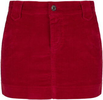 Fluwelen micro minirok Rood - S