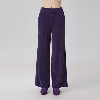 Fluwelen rechte broek Paars - S