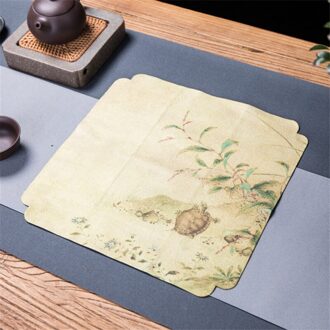 Fluwelen Theedoek Absorberende Zen Chinese Stijl Vintage Tafelkleed Theepot Mat Kung Fu Thee Set Theeceremonie Gebruiksvoorwerpen Thee Servet