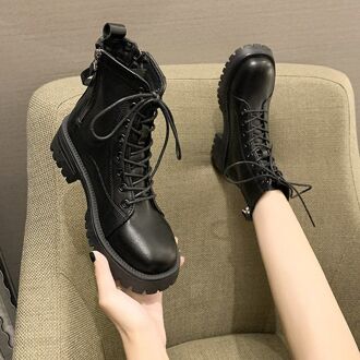 Fluwelen Vrouwen Laarzen Britse Stijl Martn Laarzen Rits Winter Katoenen Schoenen 20 Herfst Lederen Laarzen Wilde Hoge top Schoenen 37