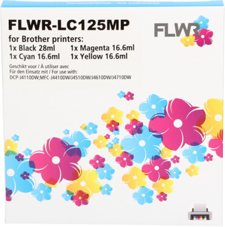 FLWR Brother LC-125XL - LC-127XL 4-pack zwart en kleur cartridge