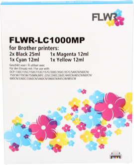 FLWR Brother LC-970 - LC-1000 Multipack zwart en kleur cartridge