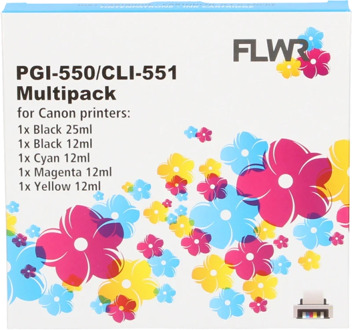 FLWR Canon CLI-551XL Multipack zwart en kleur cartridge