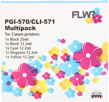 FLWR Canon CLI-571XL Multipack zwart en kleur cartridge