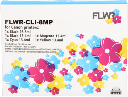 FLWR Canon CLI-8 Multipack zwart en kleur cartridge