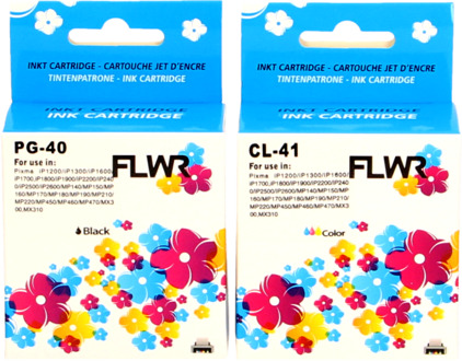 FLWR Canon PG-40 / CL-41 Multipack zwart en kleur cartridge