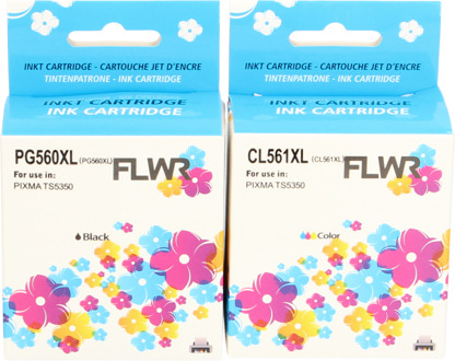 FLWR Canon PG-560XL / CL-561XL zwart en kleur cartridge