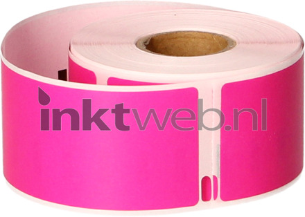 FLWR Dymo 99012 adreslabel 89 mm x 36 mm roze labels