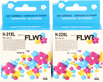 FLWR HP 21XL en 22XL Multipack zwart en kleur cartridge