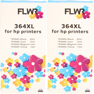 FLWR HP (2X) 364XL Multipack zwart en kleur cartridge