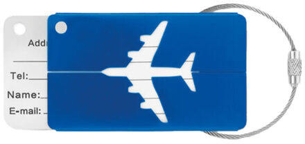 Fly aluminium bagagelabel Blauw - One size