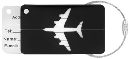 Fly aluminium bagagelabel Zwart - One size