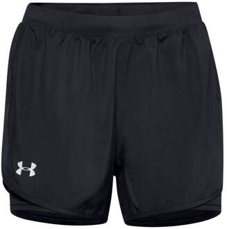 Fly By high waist straight fit trainingsshorts met HeatGear Zwart