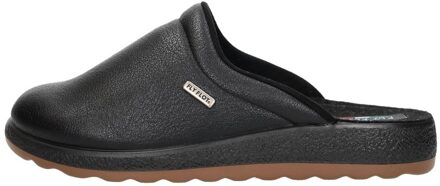 Fly Flot Pantoffels Open Met Stretch Zwart - 44