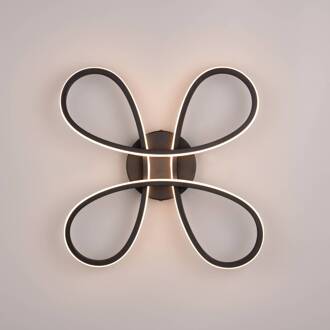 Fly LED plafondlamp, mat zwart, 3.000 K, 40 cm x 40 cm matzwart, wit