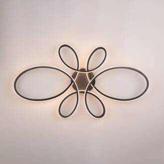 Fly LED plafondlamp, mat zwart, 3.000 K, 83 cm x 45 cm matzwart, wit