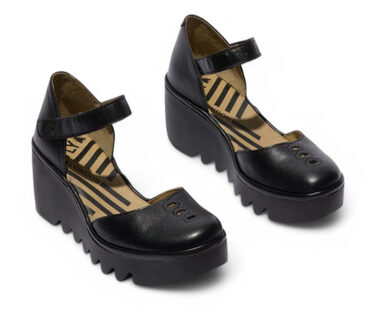 Fly London Dames Zwarte BISO305FLY Wedges Sandalen Espadrille Band Hakken - EU 37 / UK 4