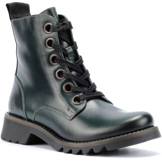 Fly London Ragi leren dameslaarzen Petrol Groen