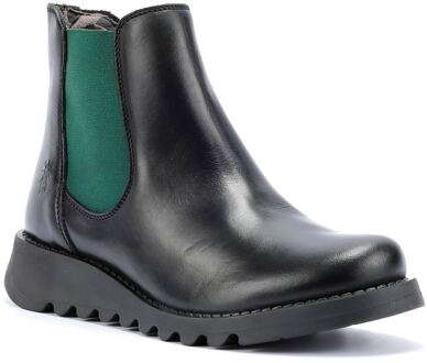 Fly London Salv Leather Vrouwenlaarzen Zwart/Taling