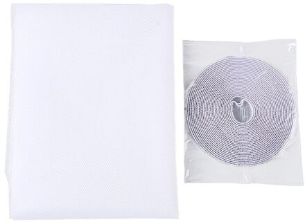 Fly Mosquito Window Net Mesh Black & White Mug Gordijnen Netto Gordijn Protector Kamer Diy Zelfklevende Window screen wit / W150 x H200CM