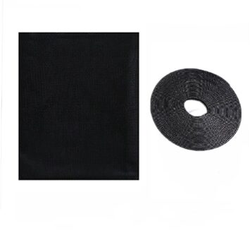 Fly Mosquito Window Net Mesh Black & White Mug Gordijnen Netto Gordijn Protector Kamer Diy Zelfklevende Window screen zwart / W130 x 150CM