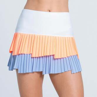 Fly Pleated 13in Rok Dames-Lichtblauw,Abrikoos - XS