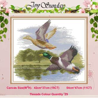 Fly Side By Side Vogel Schilderen Geteld 11CT 14CT Kruissteek Sets Diy Chinese Kruissteek Kit Borduurwerk Handwerken home Decor 14CT afbeelding printed
