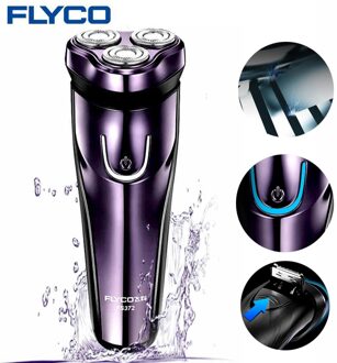 Flyco Elektrisch Scheerapparaat Met 3D Scheerhoofden Wasbaar Scheerapparaat Elektrische Led Opladen Display Scheren Machine Voor Mannen FS372