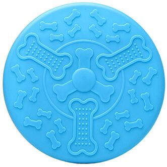 Flying Disc Rubber Hond Speelgoed Voor Outdoor Interactief Plezier 18 Cm Speelgoed Perfect Disc Speelgoed Hond Training Gooien vangen Spelen Blauw