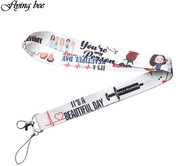Flyingbee Keychain Cartoon Phone Lanyard Women Strap Neck Lanyards for ID Card Keys Doctors gifts X0096