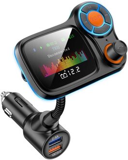 Fm Modulator Zender Bluetooth 5.0 Fm Radio 2.4A Aux Draadloze Tfcard Car Charger Usb Handsfree Ondersteuning Audio Kit Auto V6W1