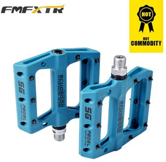 FMFXTRHigh Draagbare Mountainbike Fiets Pedalen Nylon Fiber 4 Kleuren Grote Voet Racefiets Dragende Pedalen Fiets Par blauw