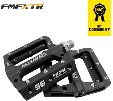 FMFXTRHigh Draagbare Mountainbike Fiets Pedalen Nylon Fiber 4 Kleuren Grote Voet Racefiets Dragende Pedalen Fiets Par zwart