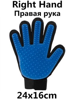 FML Huisdier Handschoen Voor Katten Grooming Hond Accessoires Pet Hair Deshedding Borstel Kam Handschoen Vinger Reiniging Massage Handschoen Voor Animal blauw-rechtsaf hand