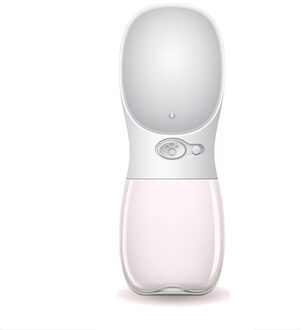 FML Voerbak Water Fles Voor Kleine Grote Honden Reizen Puppy Drinken Kom Outdoor Huisdier Water Dispenser Feeders Huisdier Accessoires wit