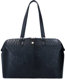 FMME Christy Laptoptas 15,6 inch Croco Black Zwart