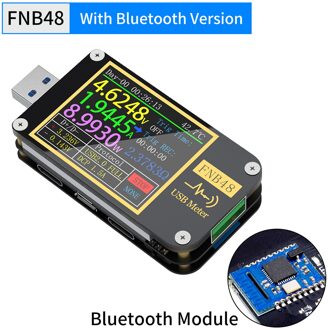 FNIRSI-FNB48 1.77 Inch High Definition Voltmeter Ampèremeter Multifunctionele Mobiele Telefoon Opladen Huidige Capaciteit Tester FNB48 met BT