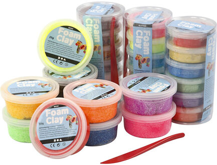 Foam Clay - foam klei pakket - 28-delig - gekleurd klei - kleiset - zelfhardend Multi