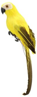 Foam Veer Kunstmatige Papegaai Imitatie Vogel Model Simulatie Dier Vogel Tuin Decoratie Diy Party Thuis Ornament Geel