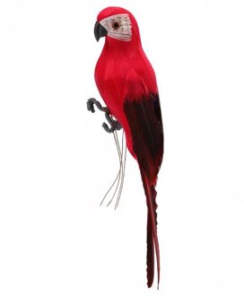 Foam Veer Kunstmatige Papegaai Imitatie Vogel Model Simulatie Dier Vogel Tuin Decoratie Diy Party Thuis Ornament Rood