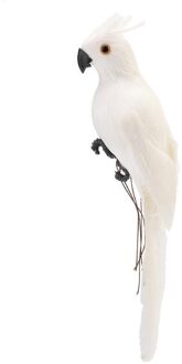 Foam Veer Kunstmatige Papegaai Imitatie Vogel Model Simulatie Dier Vogel Tuin Decoratie Diy Party Thuis Ornament wit