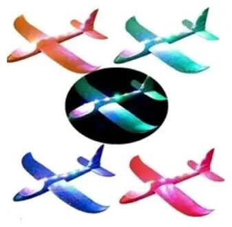 Foam vliegtuig met verlichting 48cm verschillende