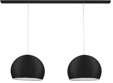 Focus Track Hanglamp, 2x E27, Metaal, Zwart Mat/wit, L.70cm