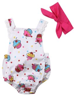 Focusnorm 2 Stuks Pasgeboren Baby Meisje Kleding Jumpsuit + Hoofdband Bodysuit Zomer Outfits 18m