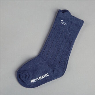 Focusnorm Leuke Cartoon Katoenen Sokken Baby Kids Meisjes Peuter Katoen Effen Knie Hoge Blauw / 2T