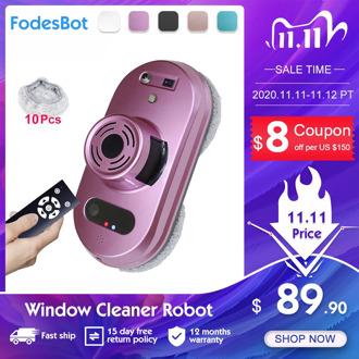 Fodesbot Robot Window Cleaner Strong Suction Window Washer Anti-falling Window Cleaning Robot Remote Control Intelligent Magnet