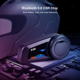 Fodsports FX6 Motorhelm Bluetooth Intercom Moto Helm Headset 1000M 6 Rider Bt 5.0 Interphone Intercomunicador Fm Radio