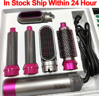 Föhn 5 In 1 Elektrische Föhn Kam Krultangen Wand Brush Negatieve Ion Haar Krultang Stijltang uk plug / 5 in 1