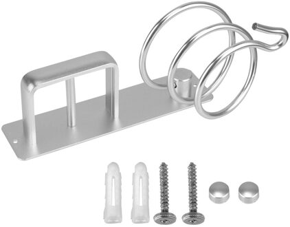 Föhn Houder Rack Organizer Wandmontage Stijltang Houder Magazijnstelling Badkamer Plank Opslag Accessoires Zilver