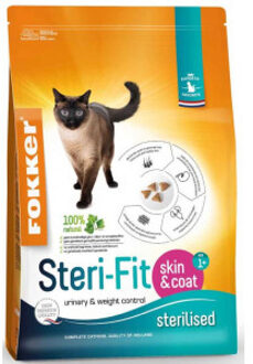 Fokker Steri-Fit Skin & Coat kattenvoer 2 x 10 kg